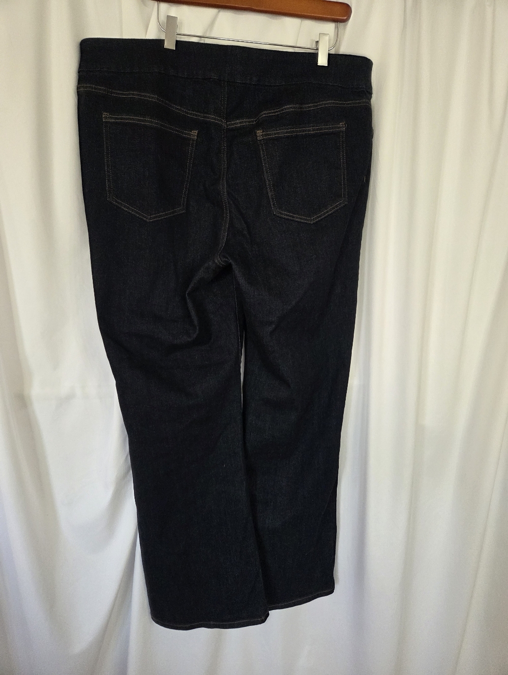 Chico's Dark Slim Boot Pull On Denim Jeans Size 16R - Picture 5 of 7